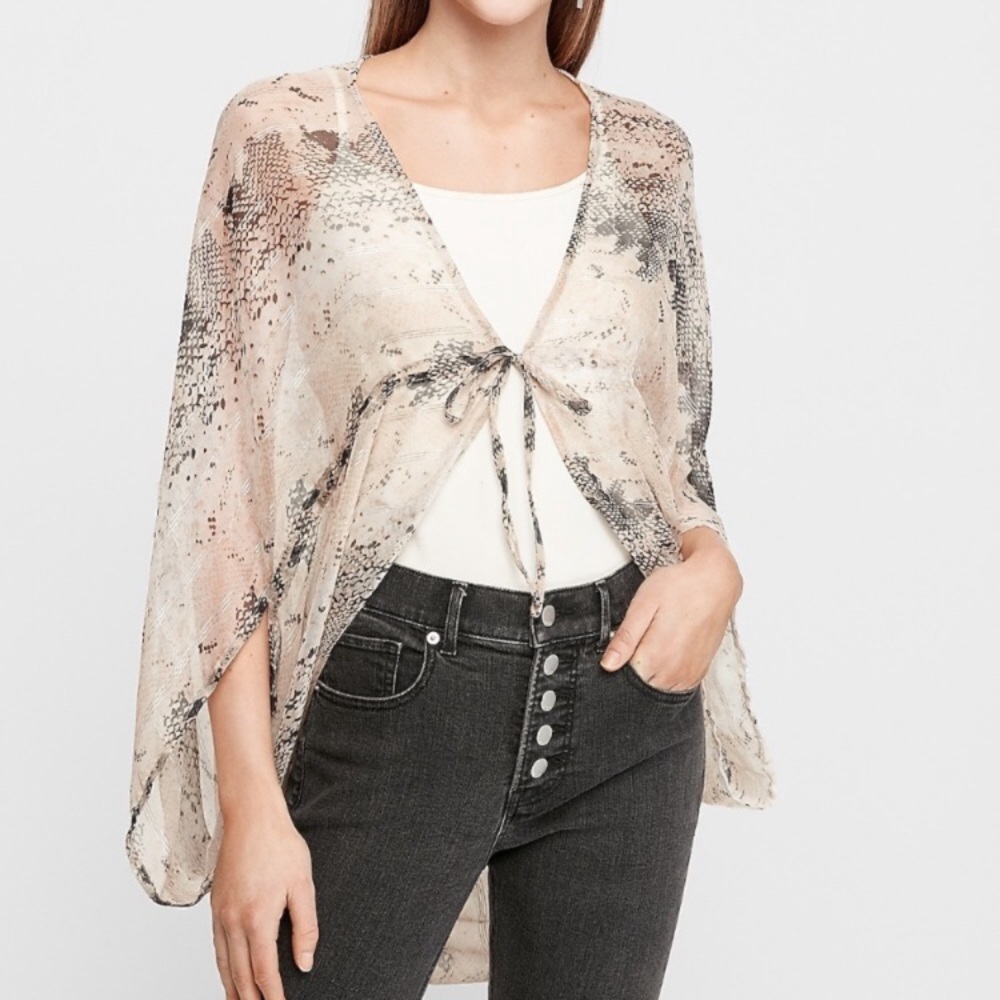 Express Cocoon Cover-Up Snakeskin Print One Size